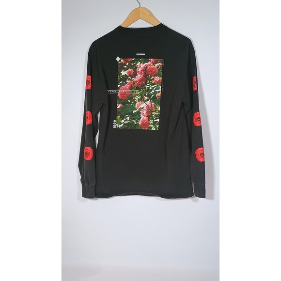 EMPYRE Black Long Sleeve Rose Graphic T Shirt Men Size L - Picture 2 of 6